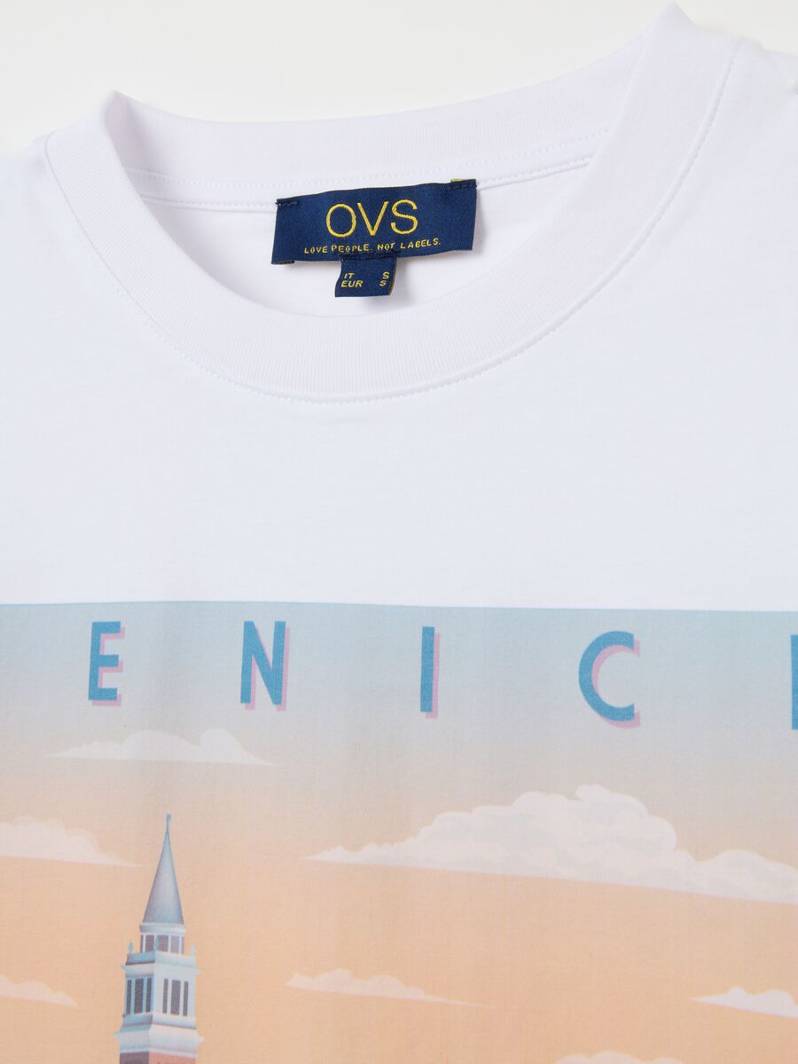 Women's pure cotton white regular fit T-shirt with print_5