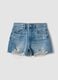 Light blue pure cotton denim shorts_4