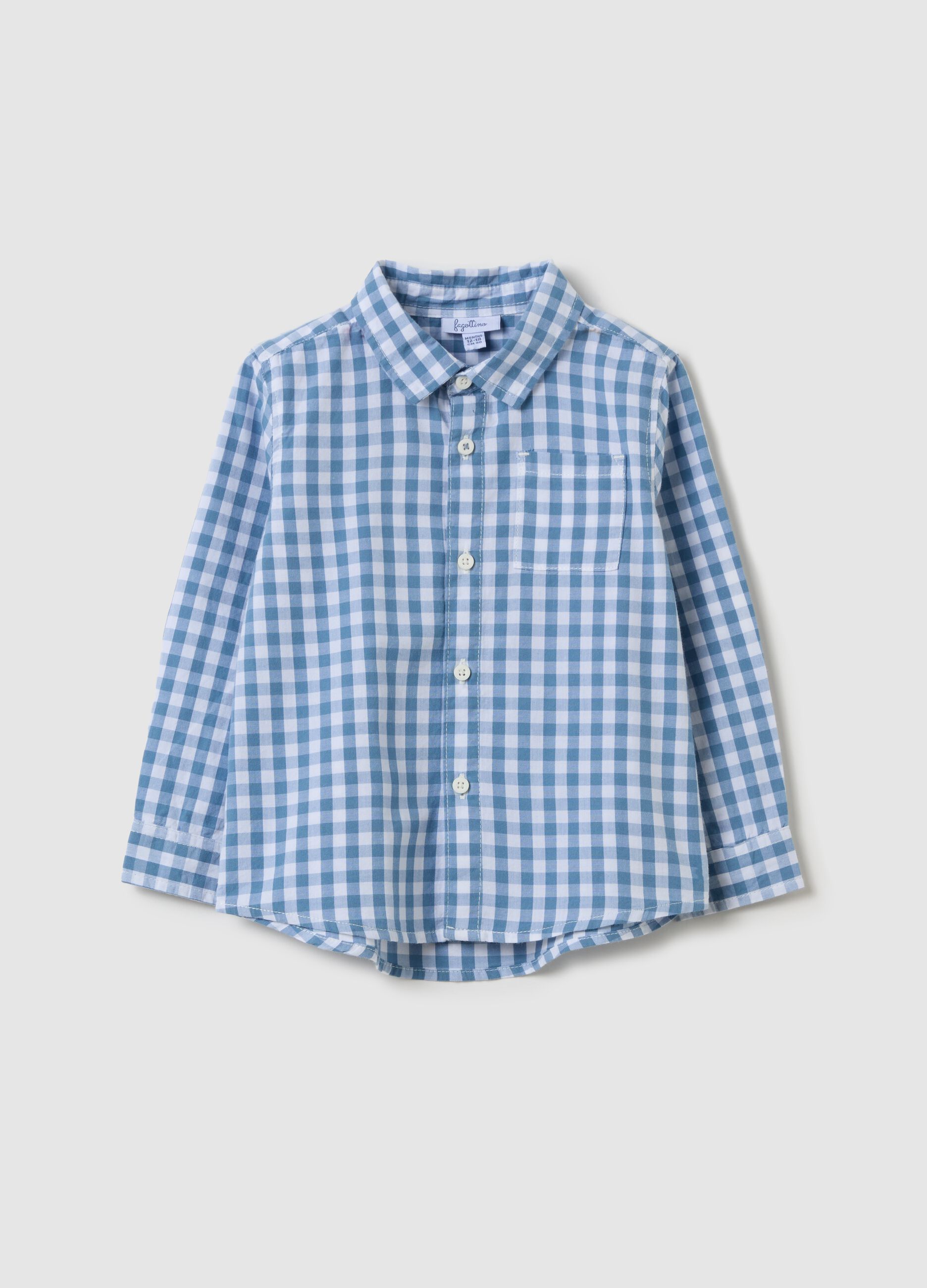 Check pattern cotton shirt