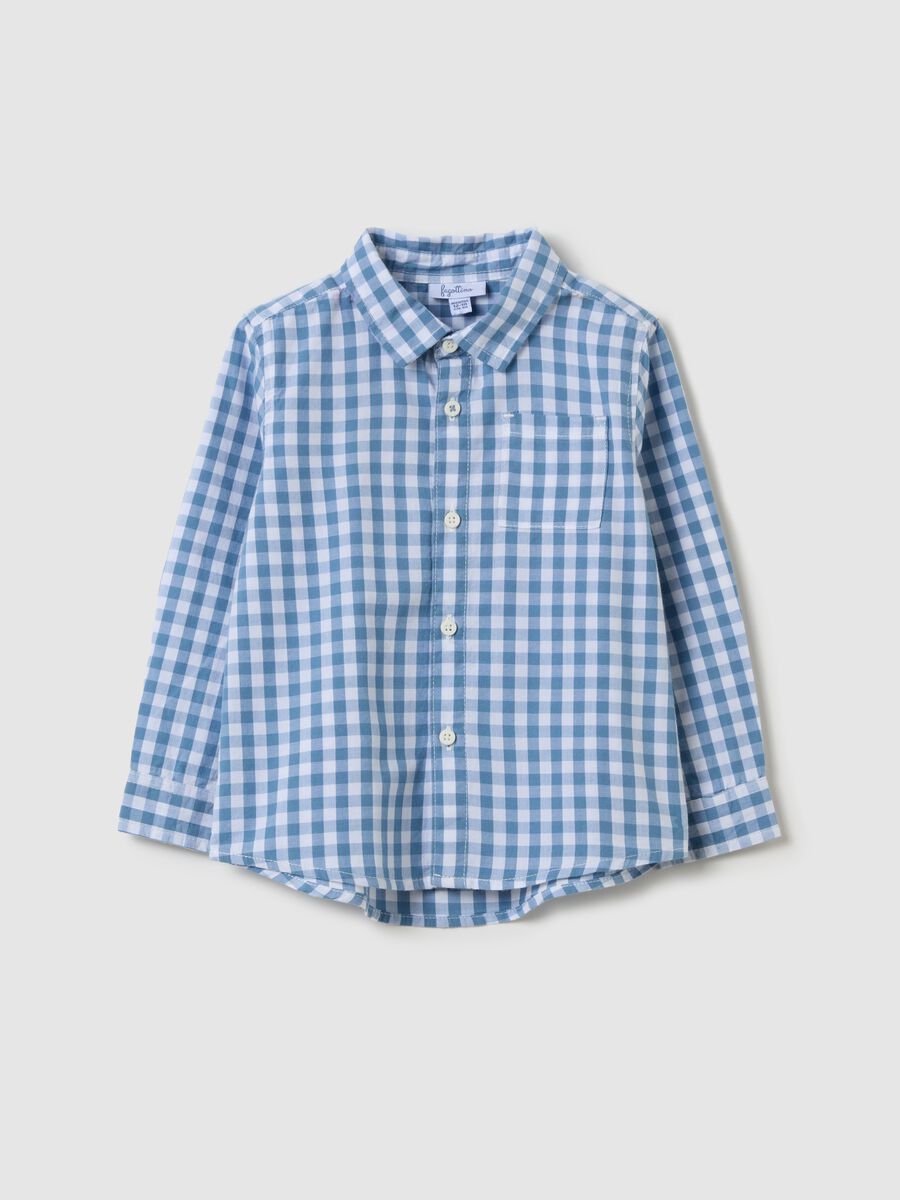 Check pattern cotton shirt_0