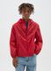 Giacca impermeabile rossa da ragazzo con cappuccio_0
