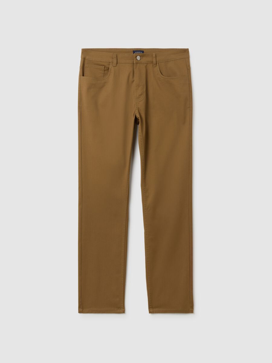 Pantaloni marroni con cinque tasche_0