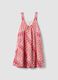 Pink sleeveless dress with wave print_4
