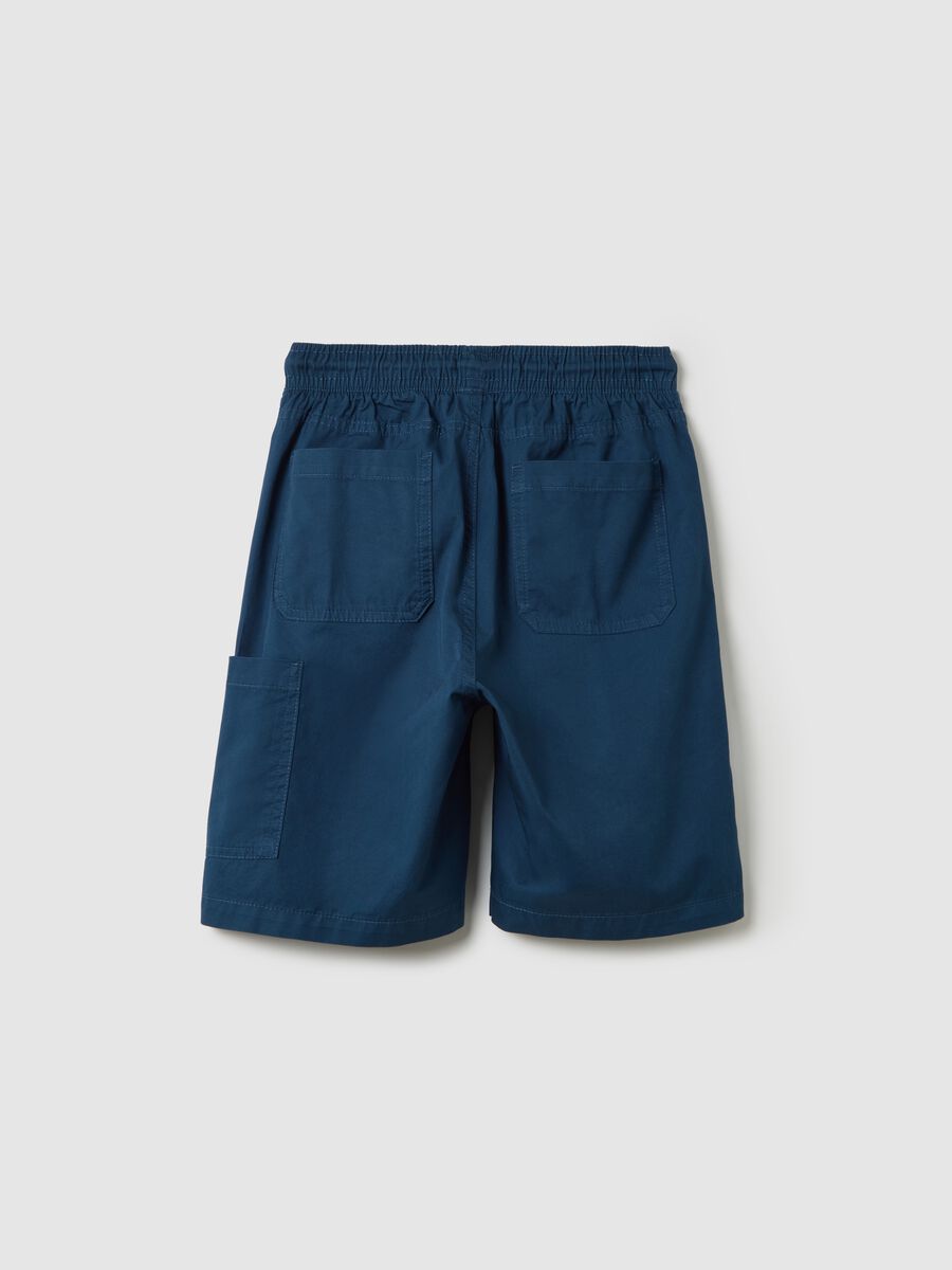 Blue baggy shorts in pure cotton_4