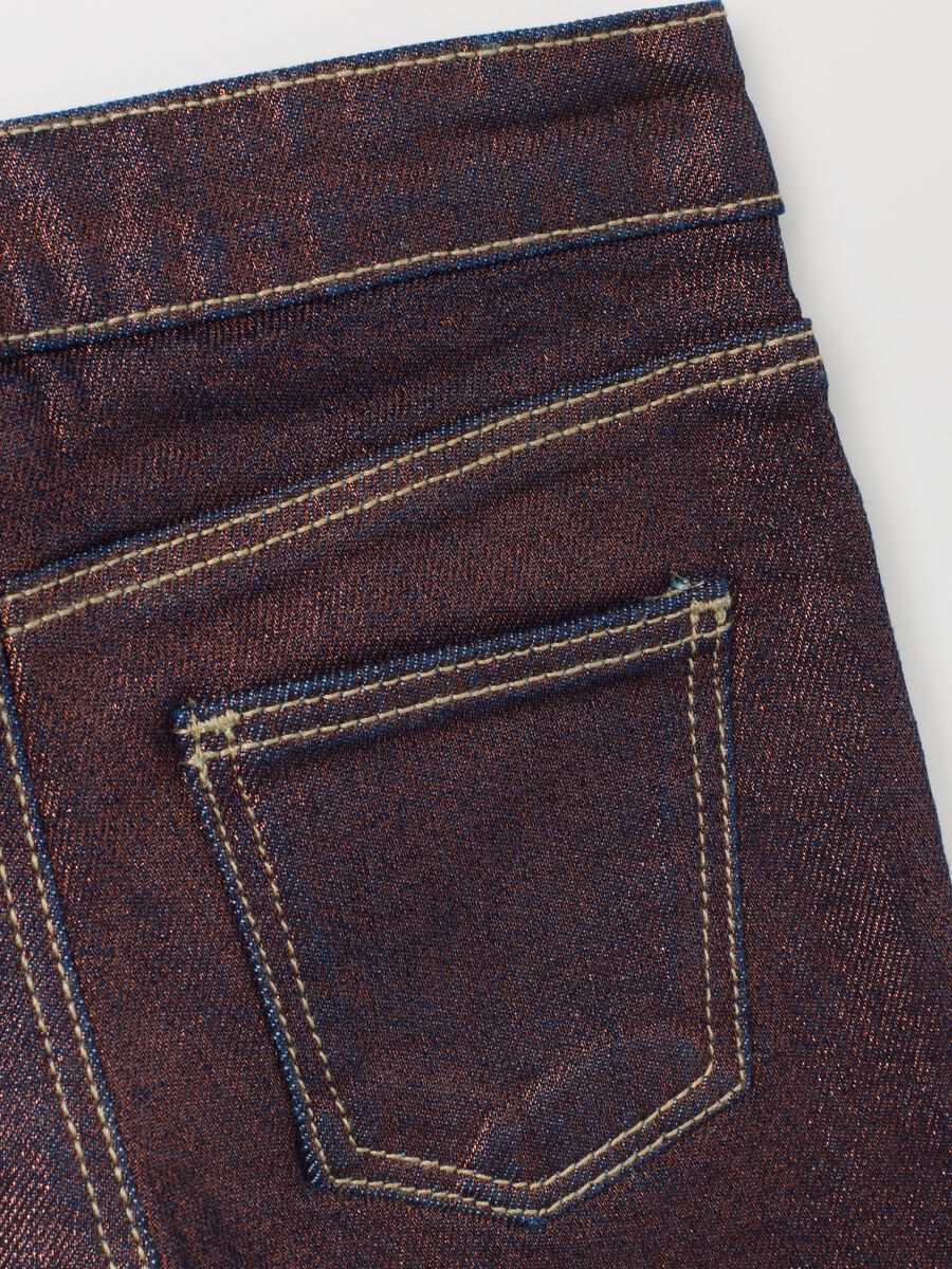 Brown Denim Stretch Jeggings_3
