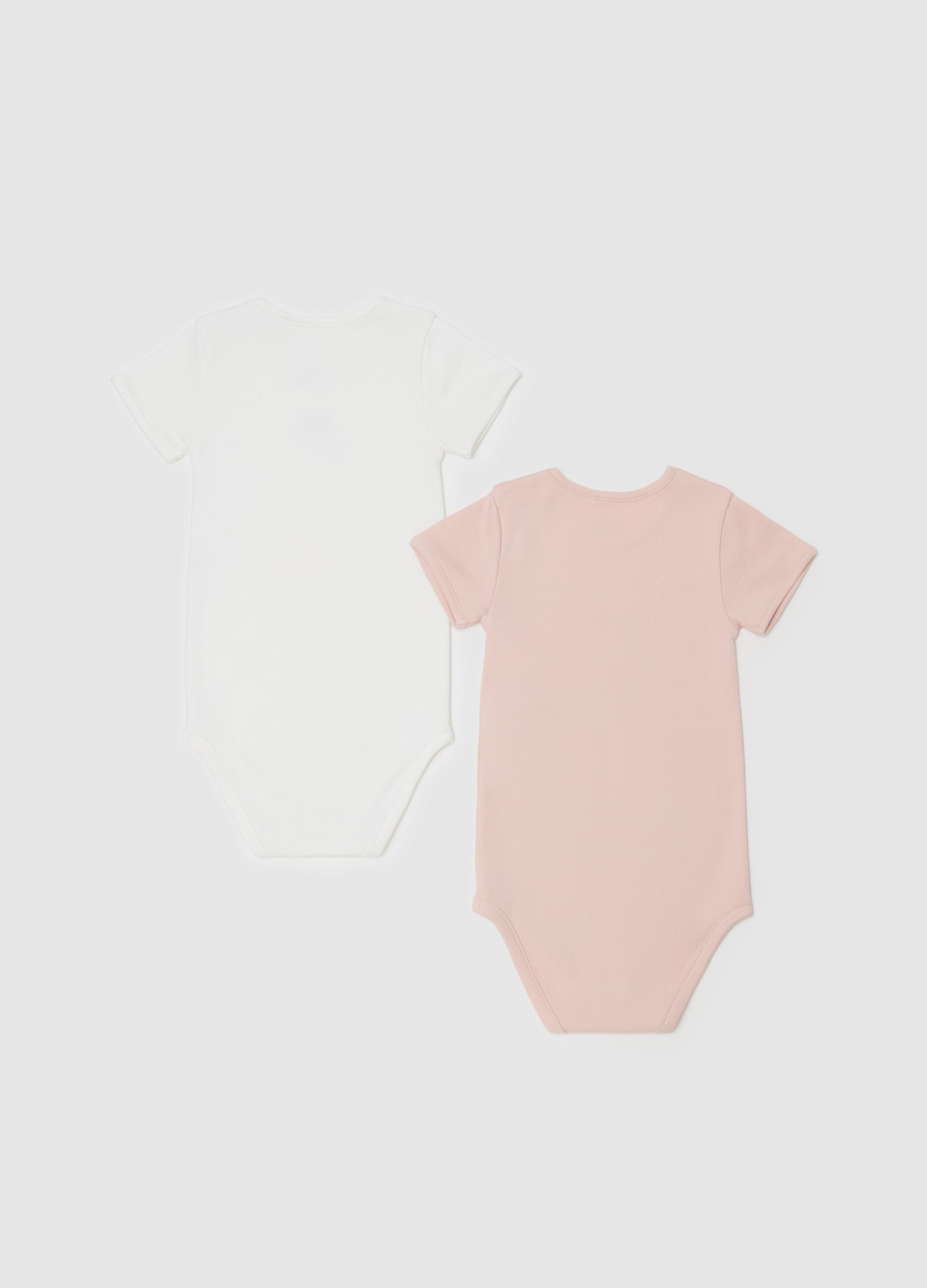 Two-pack organic cotton bodysuits with print