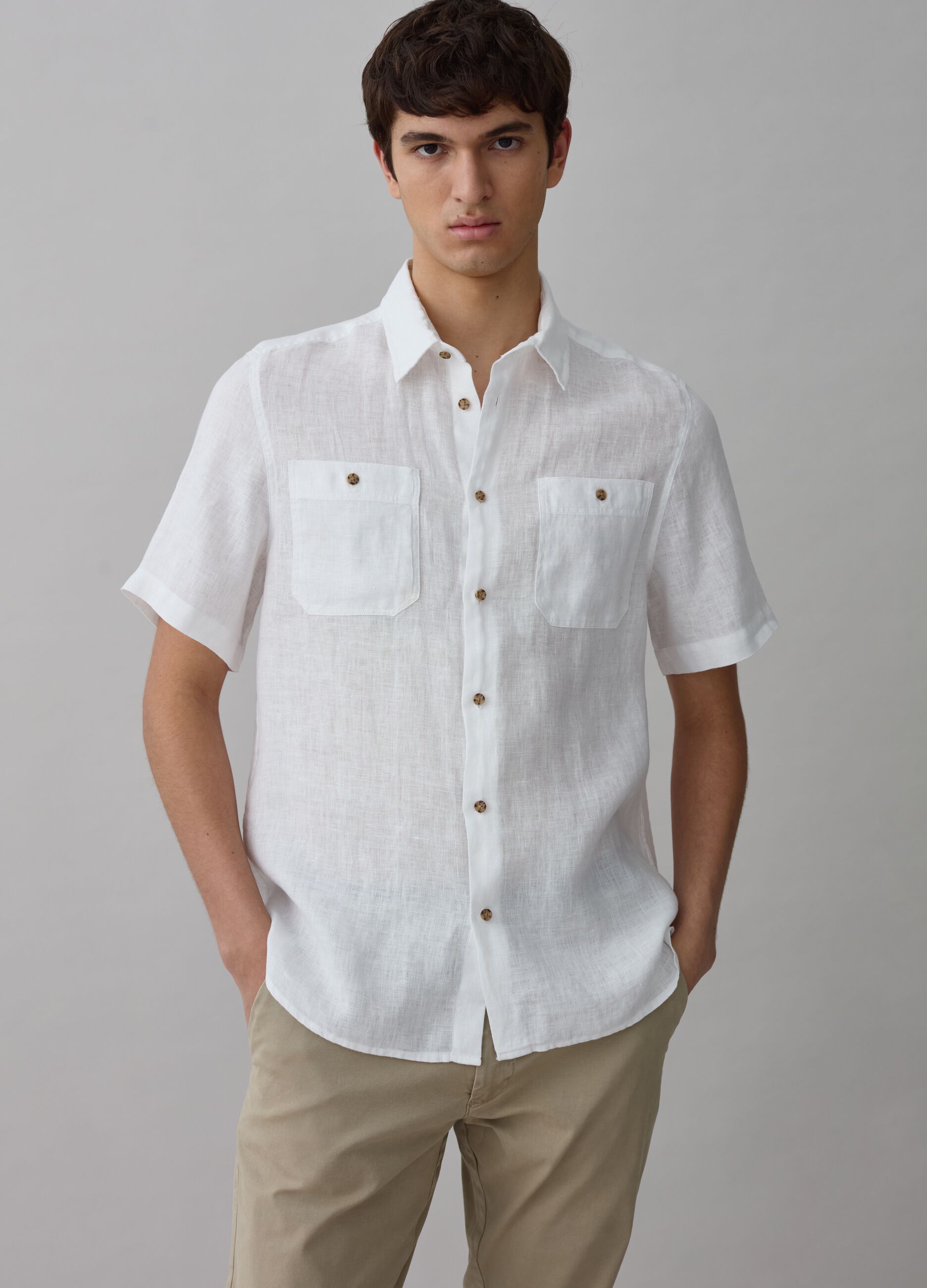 Ovs Camicia a maniche corte in lino