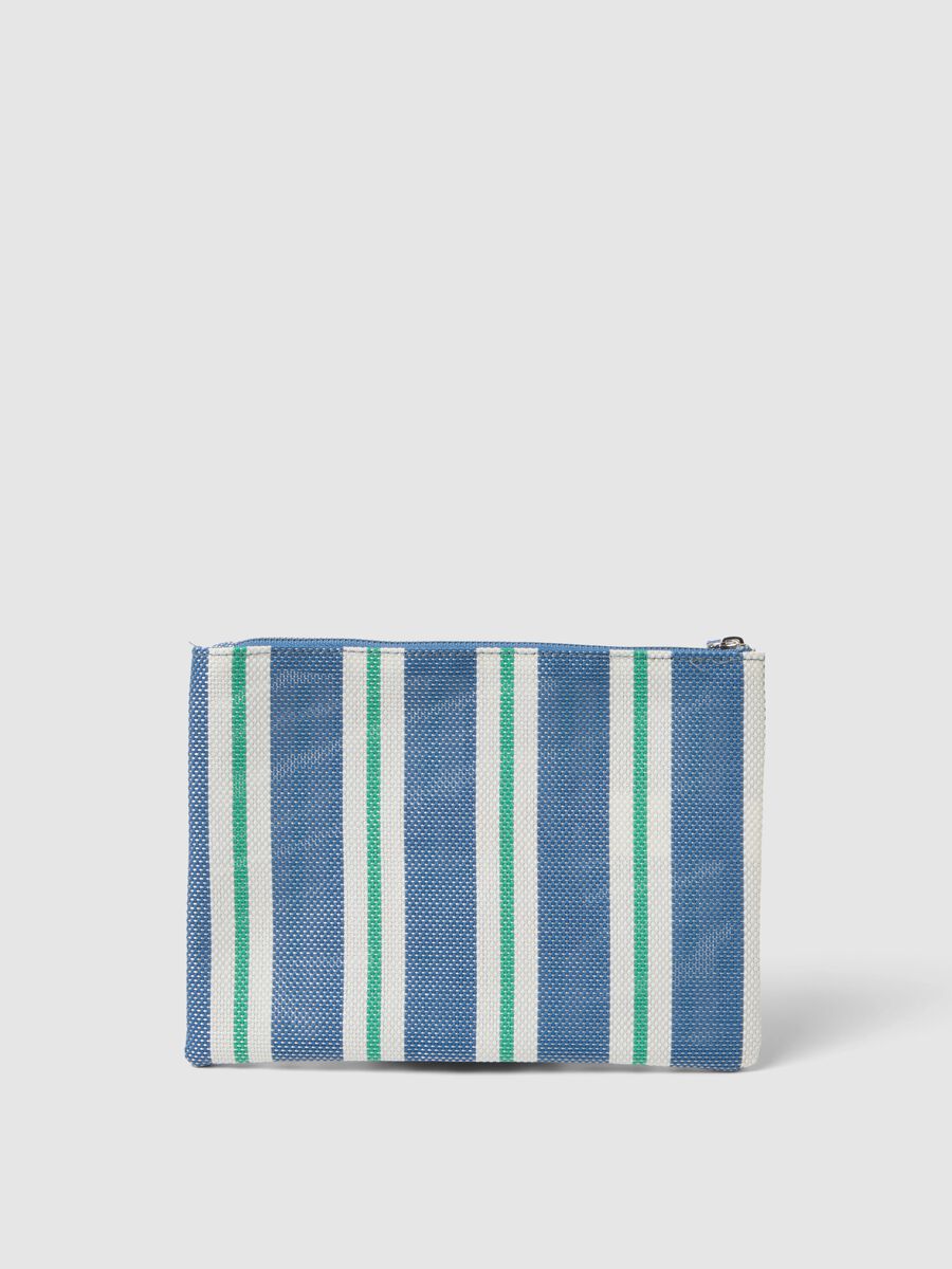 Multicoloured striped wallet with embroidered lettering_1