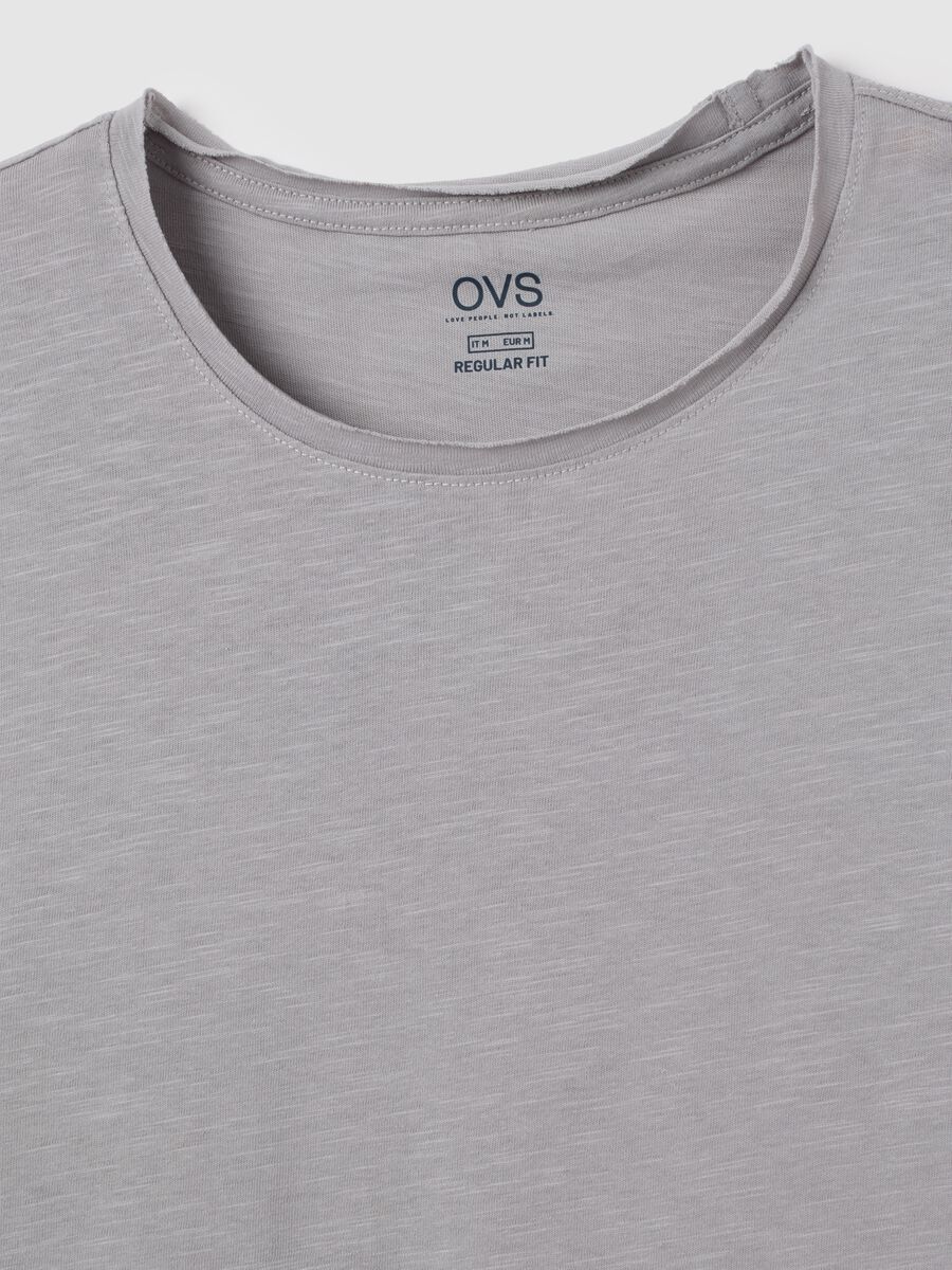 Men's grey regular fit T-shirt in pure cotton_1