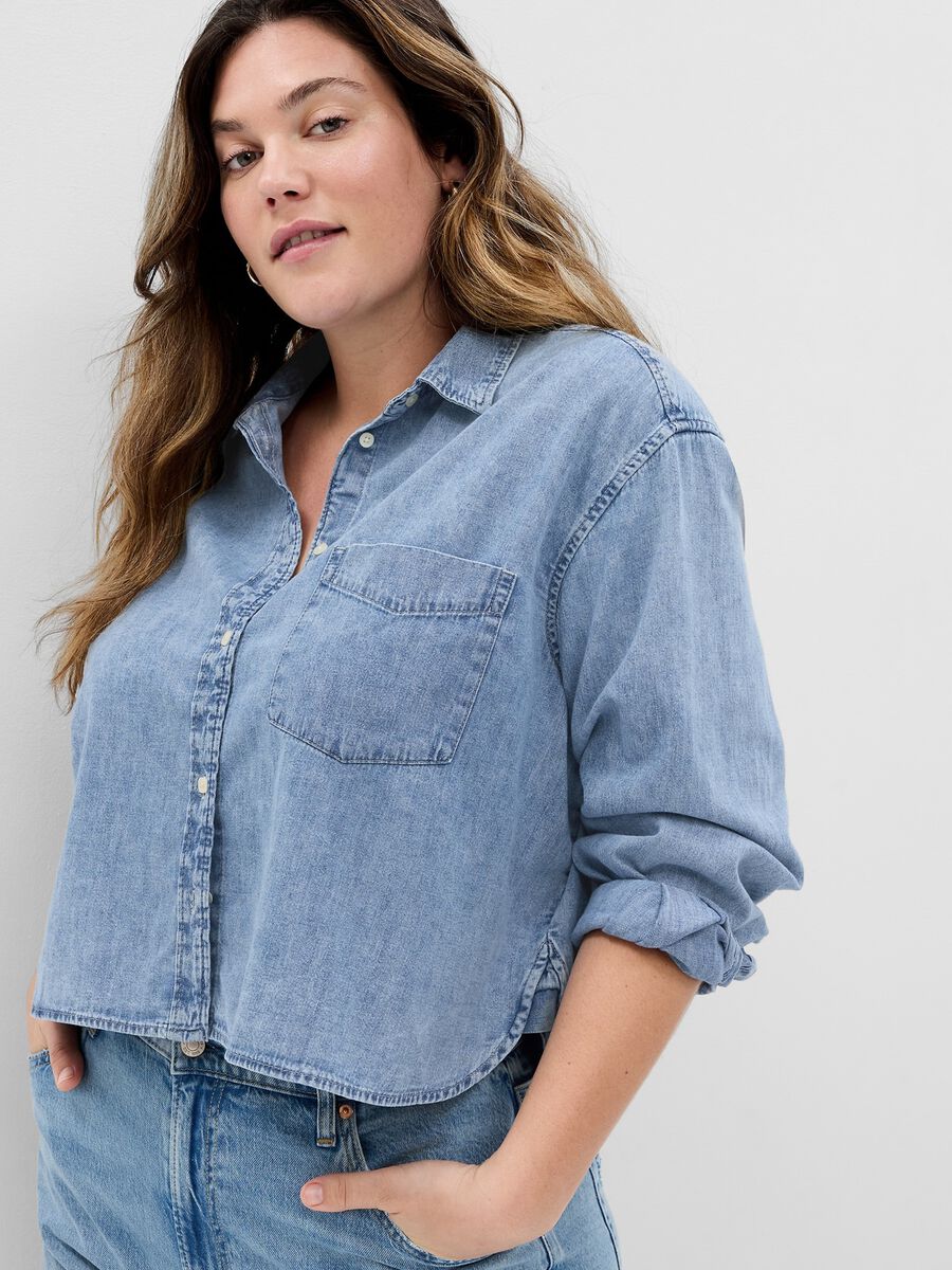 Crop shirt in denim_3