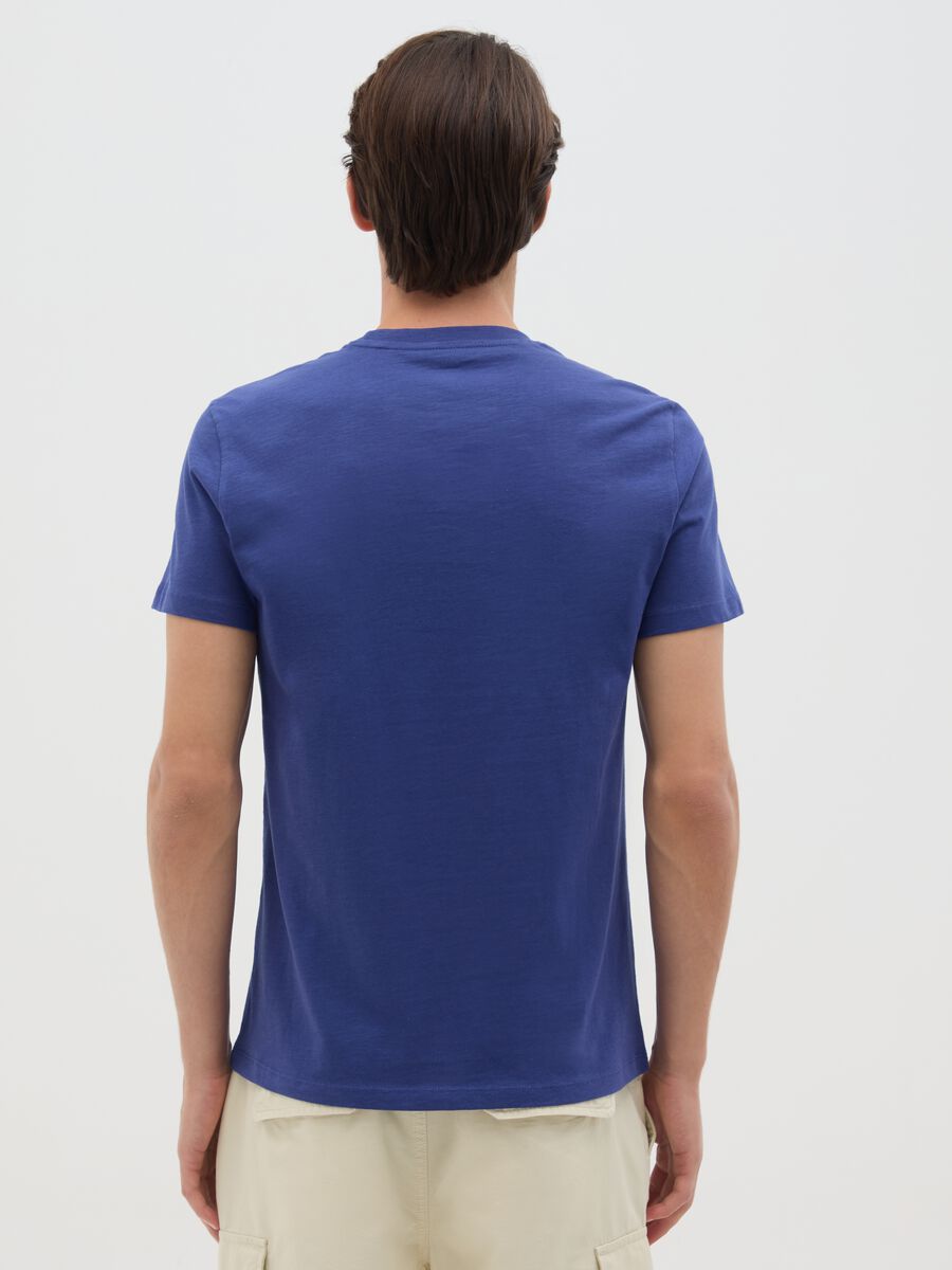 Men's Fitted Blue Cotton T-shirt_3