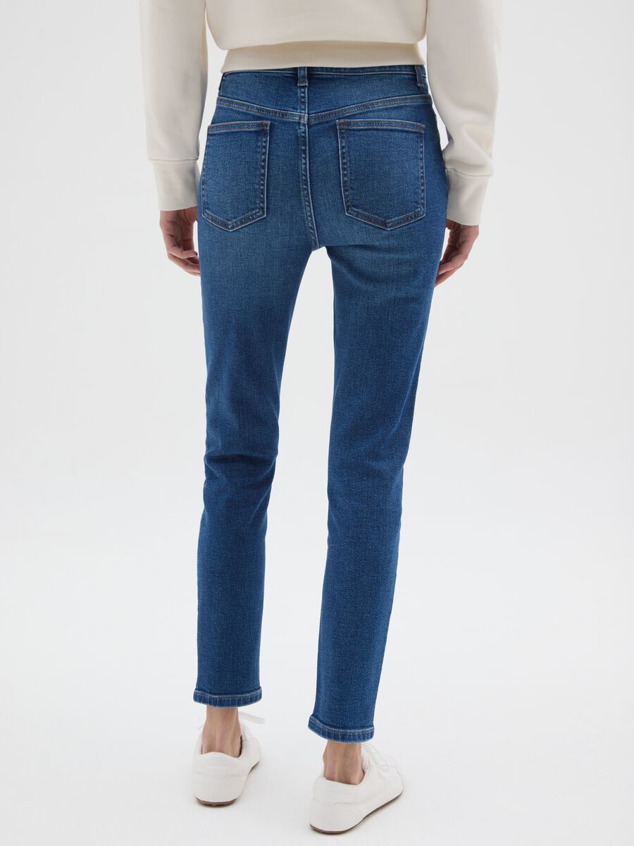 High-waisted blue skinny jeans in stretch cotton_2