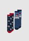Children's multicoloured Christmas long socks twin pack in cotton blend_0