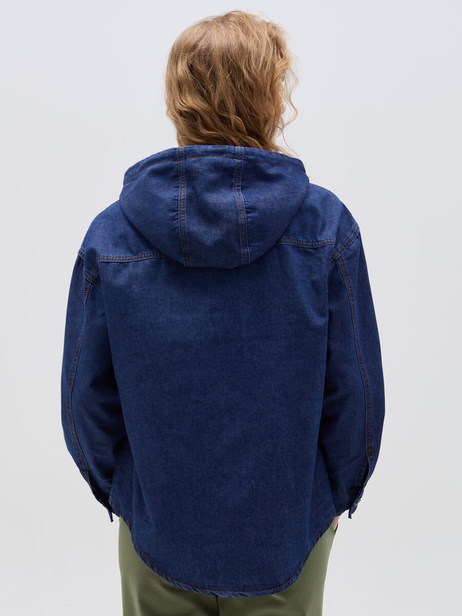 Short denim jacket with hood_2