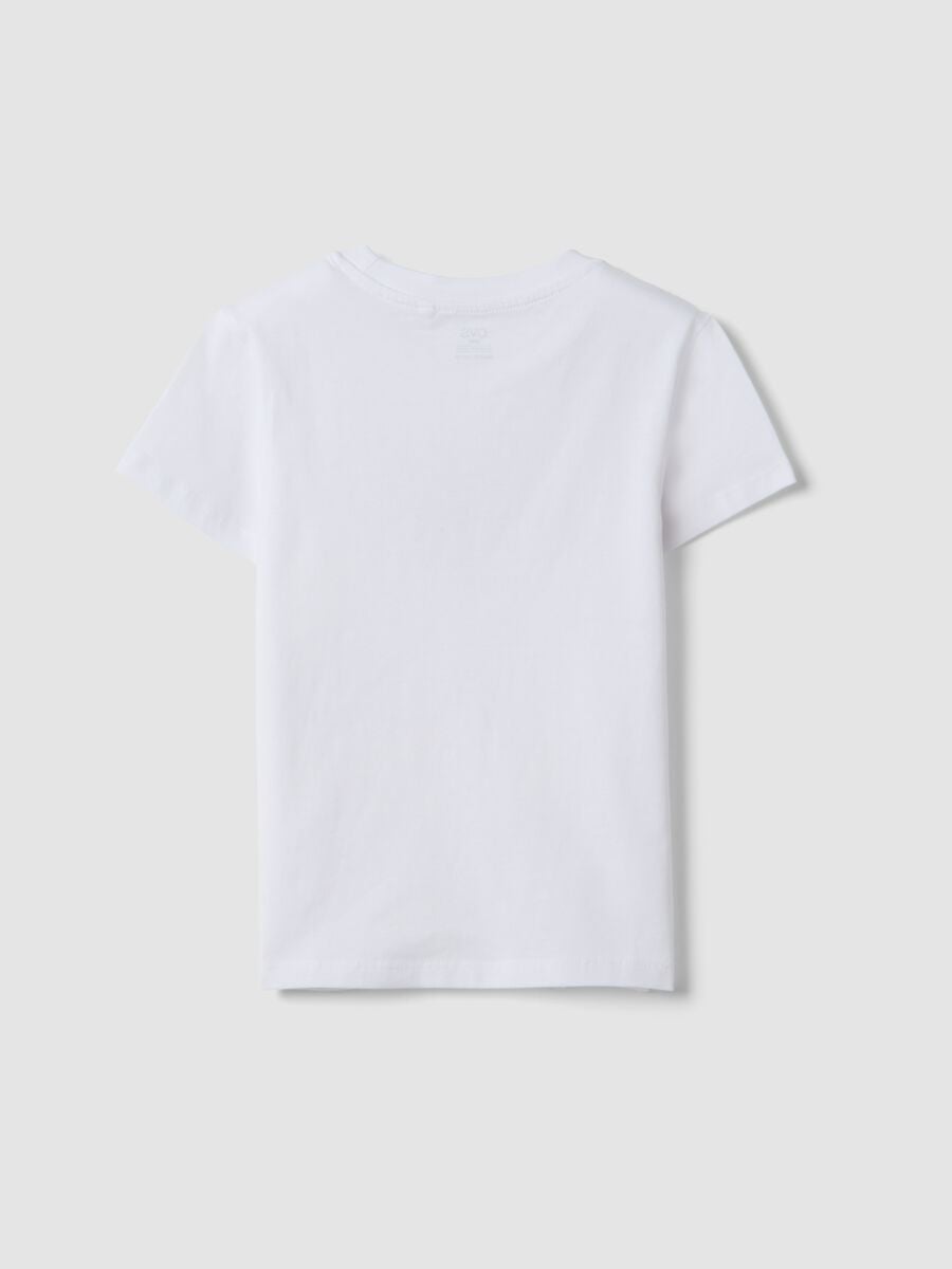 T-shirt bianca in cotone organico a maniche corte per ragazza regular fit_4