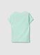Girls' green slim fit stretch cotton T-shirt_1