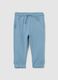 Children's blue pure cotton short jogger trousers with regular fit_0