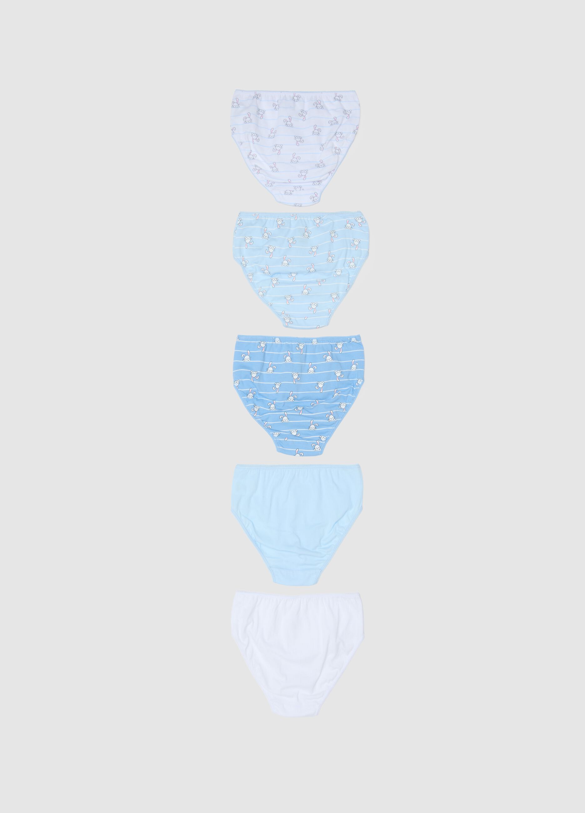 Multicolour pure cotton girls' knickers set