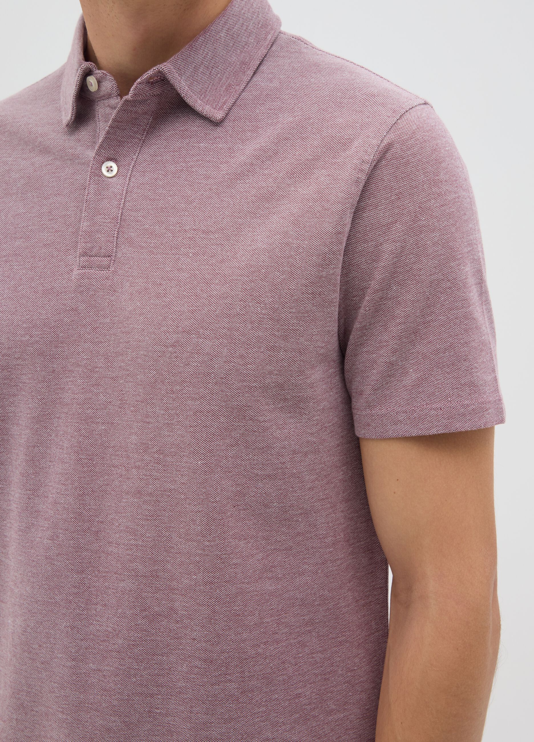 Polo da uomo in puro cotone viola regular fit