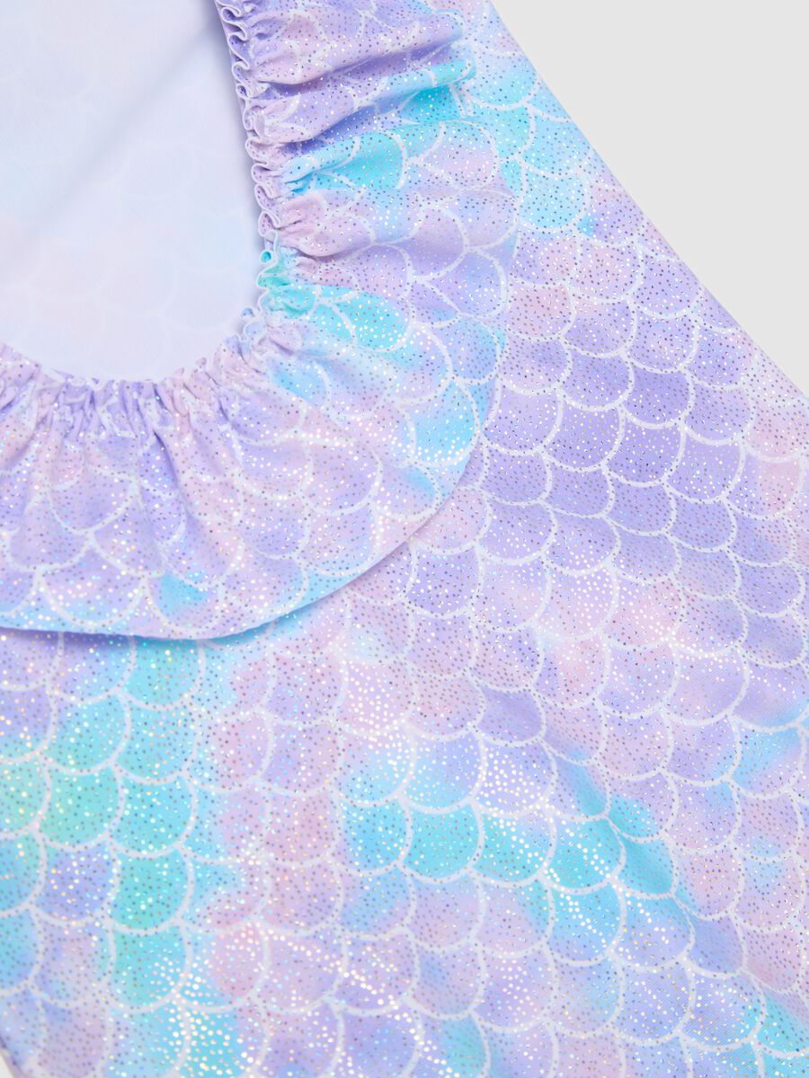 Multicolour Stretch Fabric Girl's Swimsuit_3