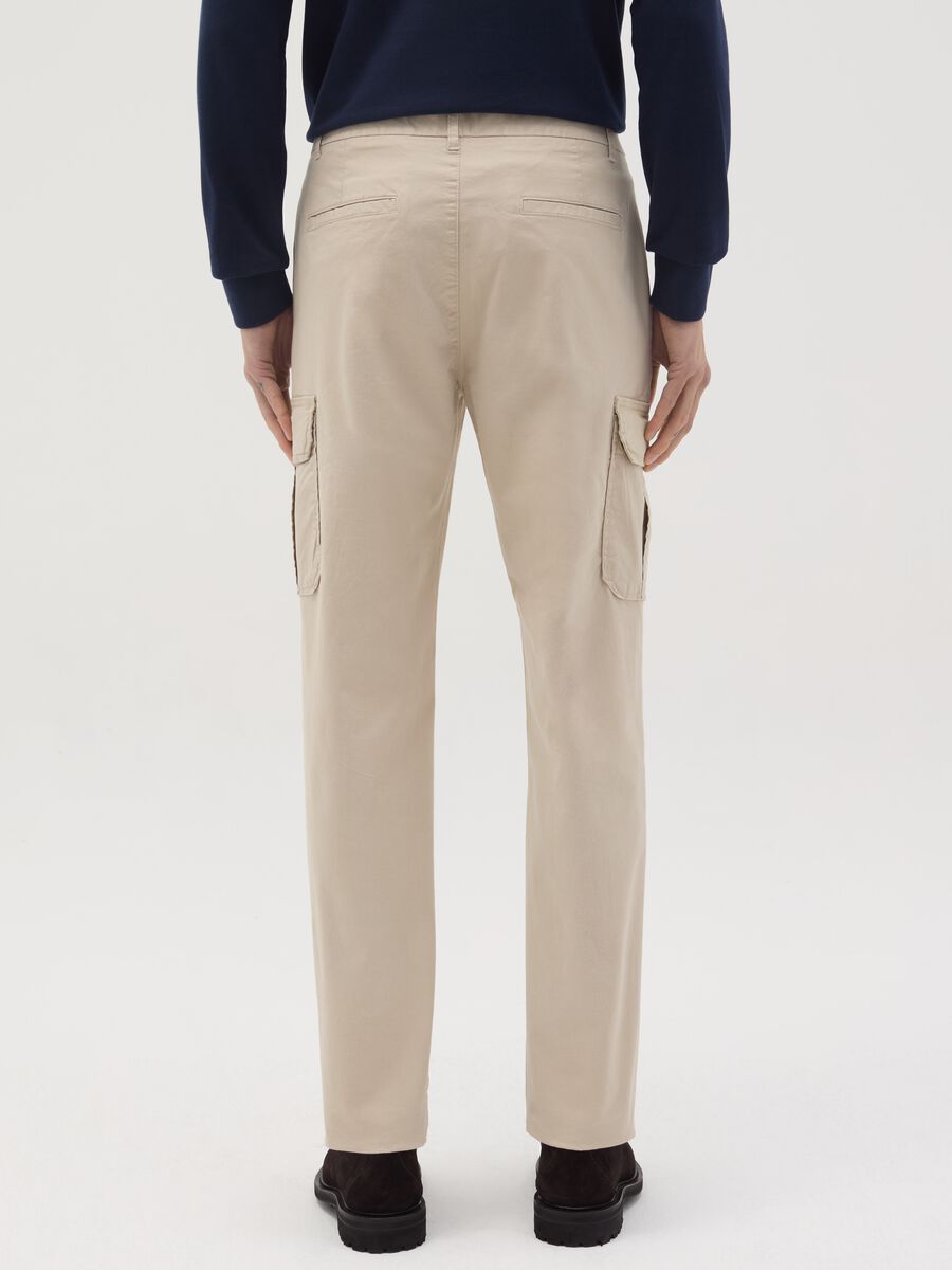 Slim-fit cargo pants in stretch cotton_3