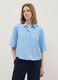 Camicia in pura viscosa azzurra a righe regular fit_0