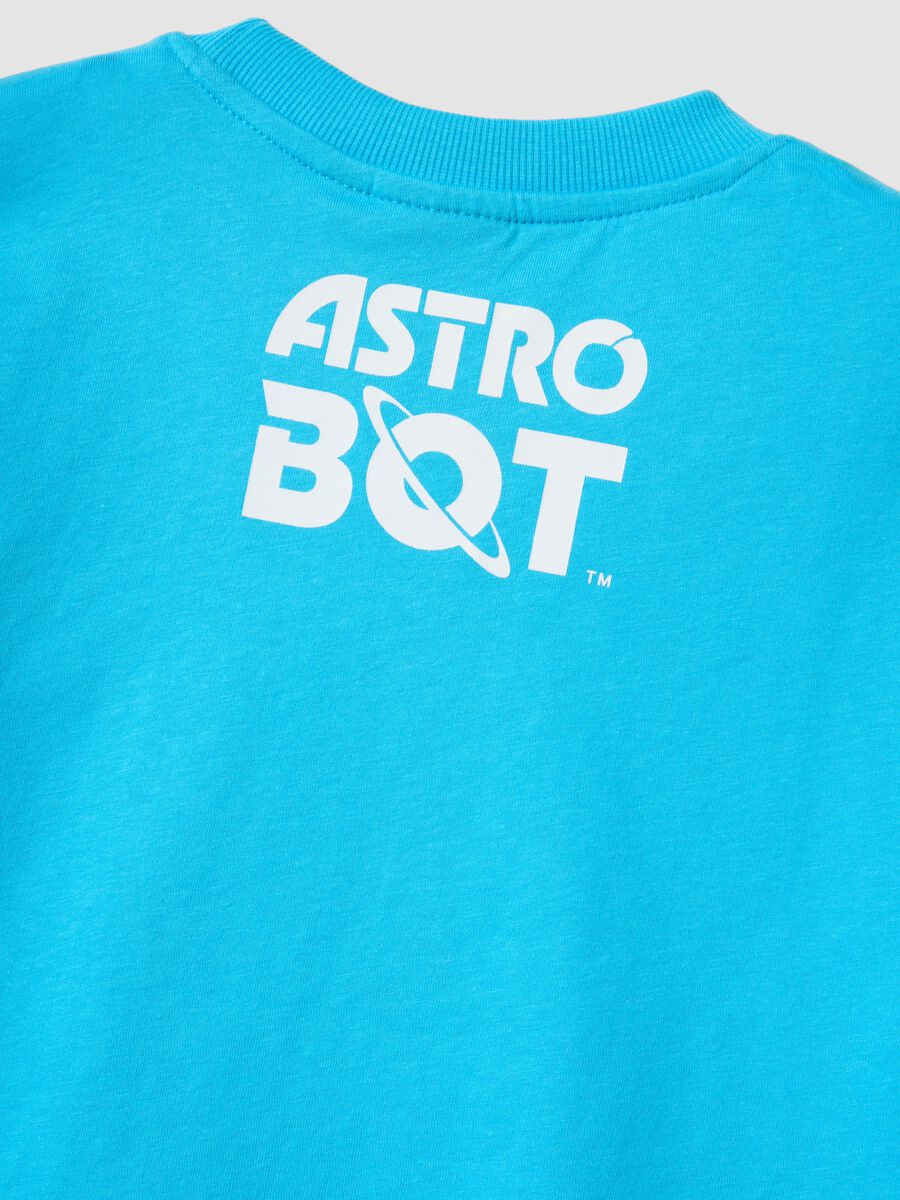 Blue pure cotton kids&rsquo; oversized-fit Astro Bot T-shirt_3