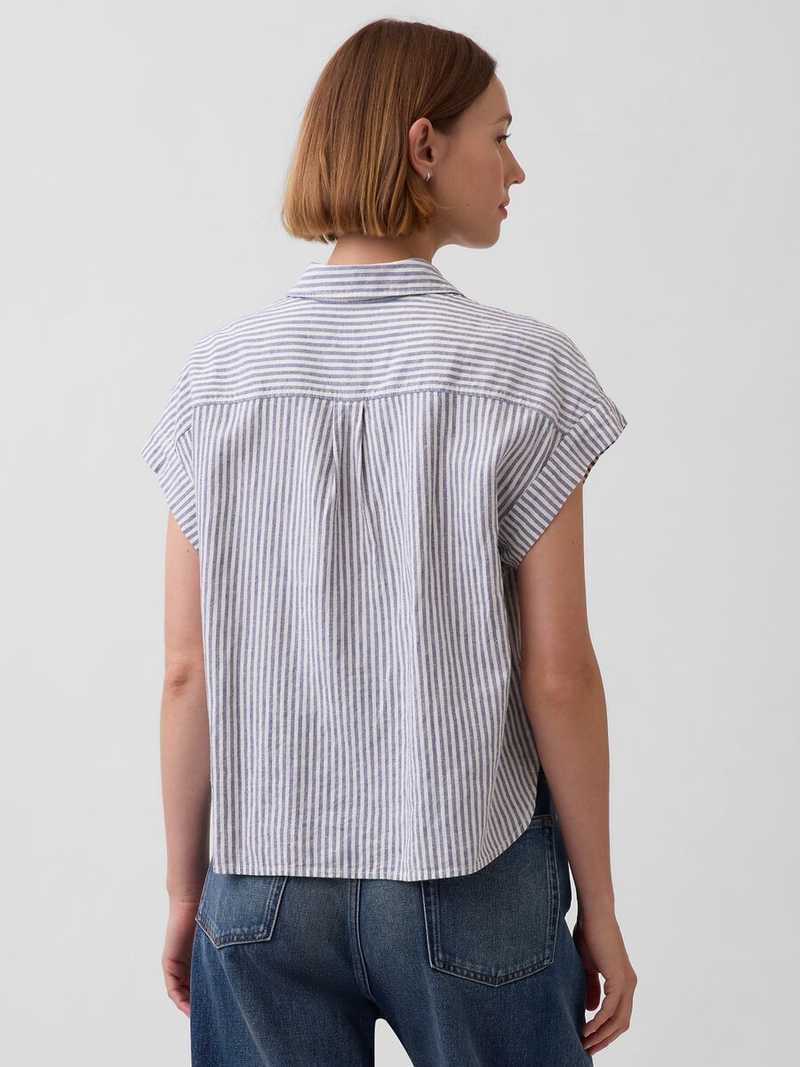 Striped linen-blend shirt_1