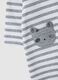White and grey striped pure cotton baby romper_2