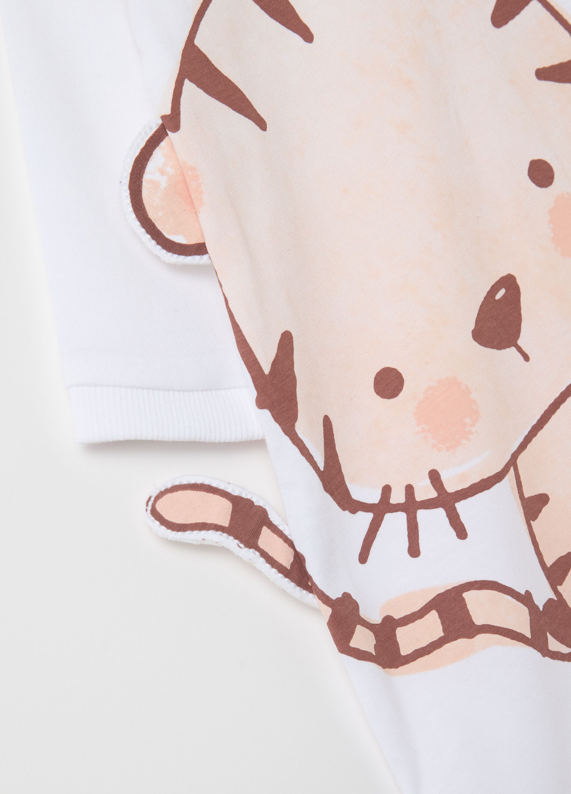 Cotton onesie with "Born to be Wild" tiger print
