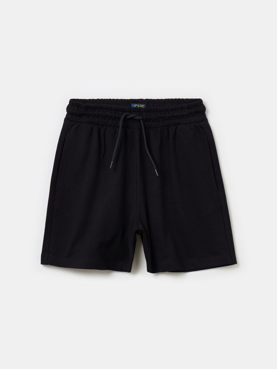 Shorts in French terry with drawstring_0