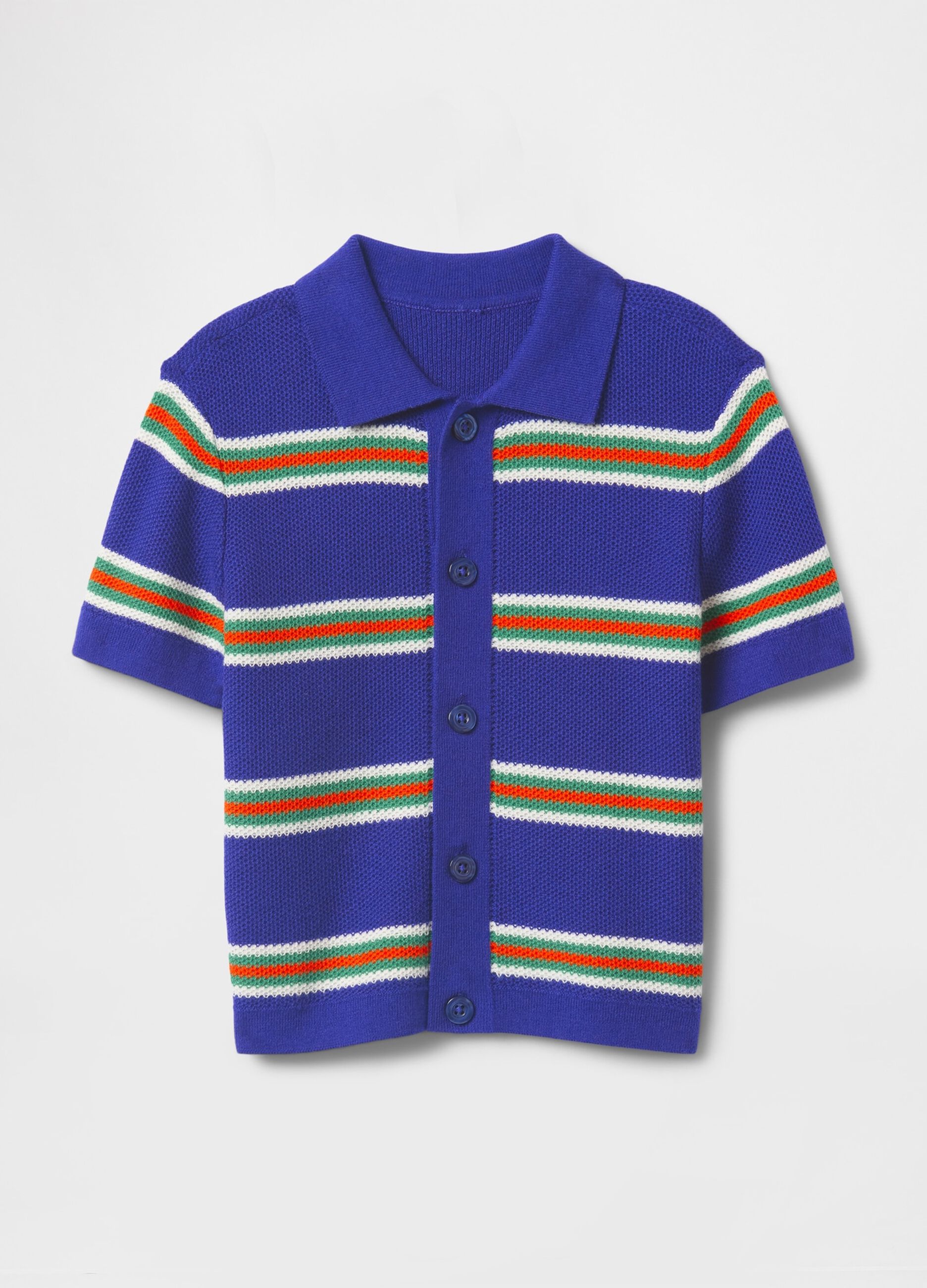 Multicolour striped polo in pure cotton