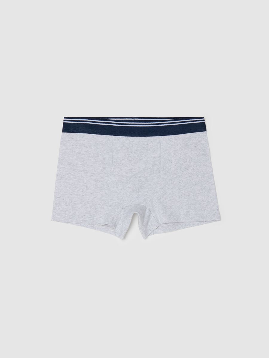 Boxer in cotone stretch con dettaglio a righe _0