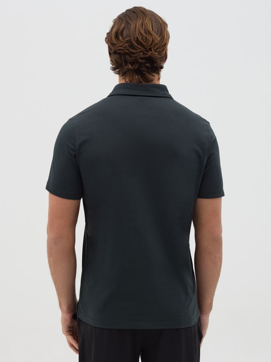 Blue regular-fit polo shirt with short sleeves_3