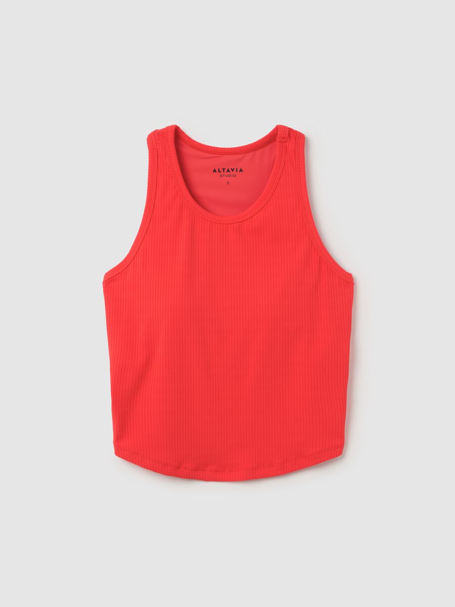 ALTAVIA STUDIO crop tank top in ribbed technical fabric_4