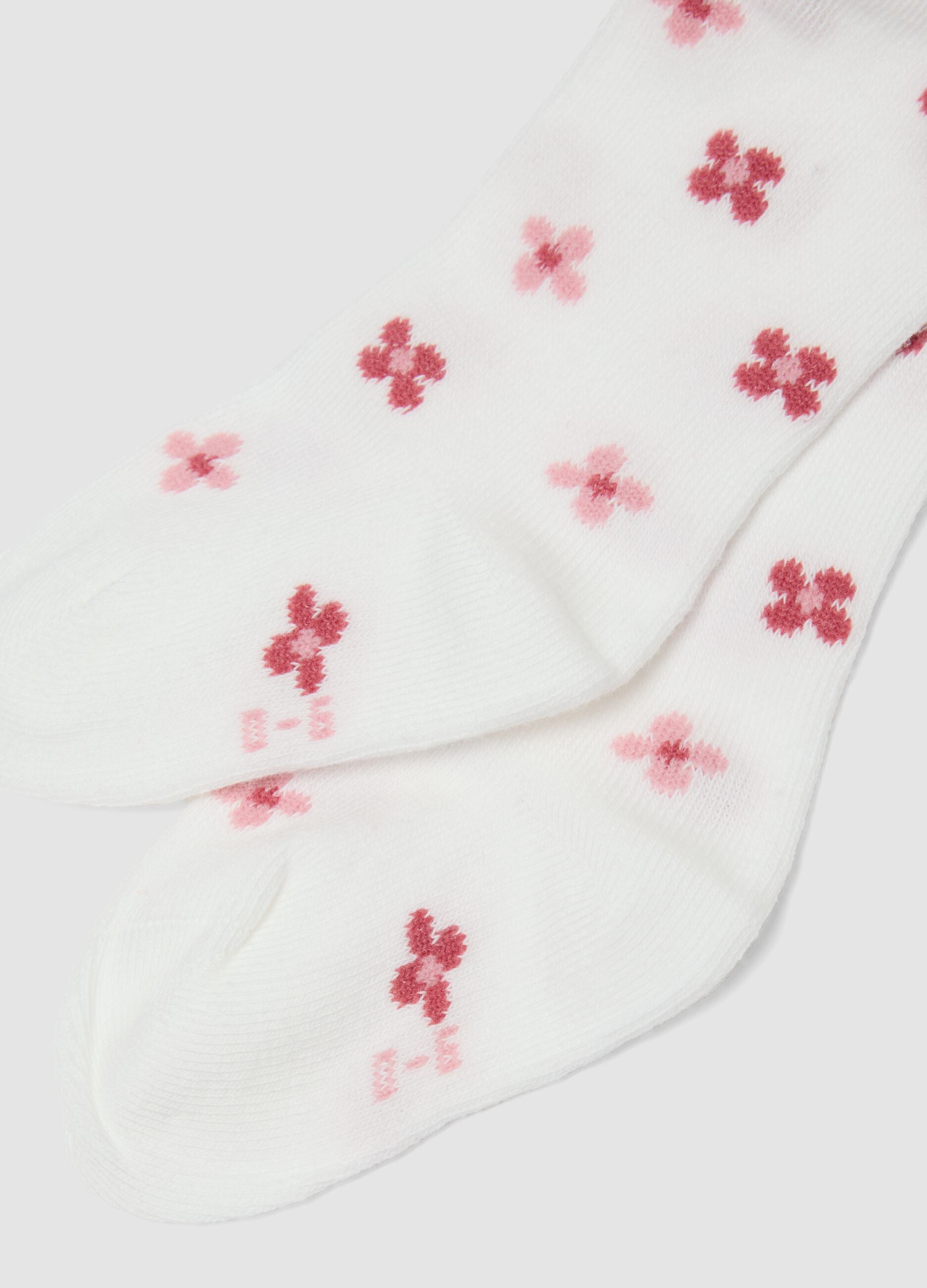 2-pack of pink organic stretch cotton tights