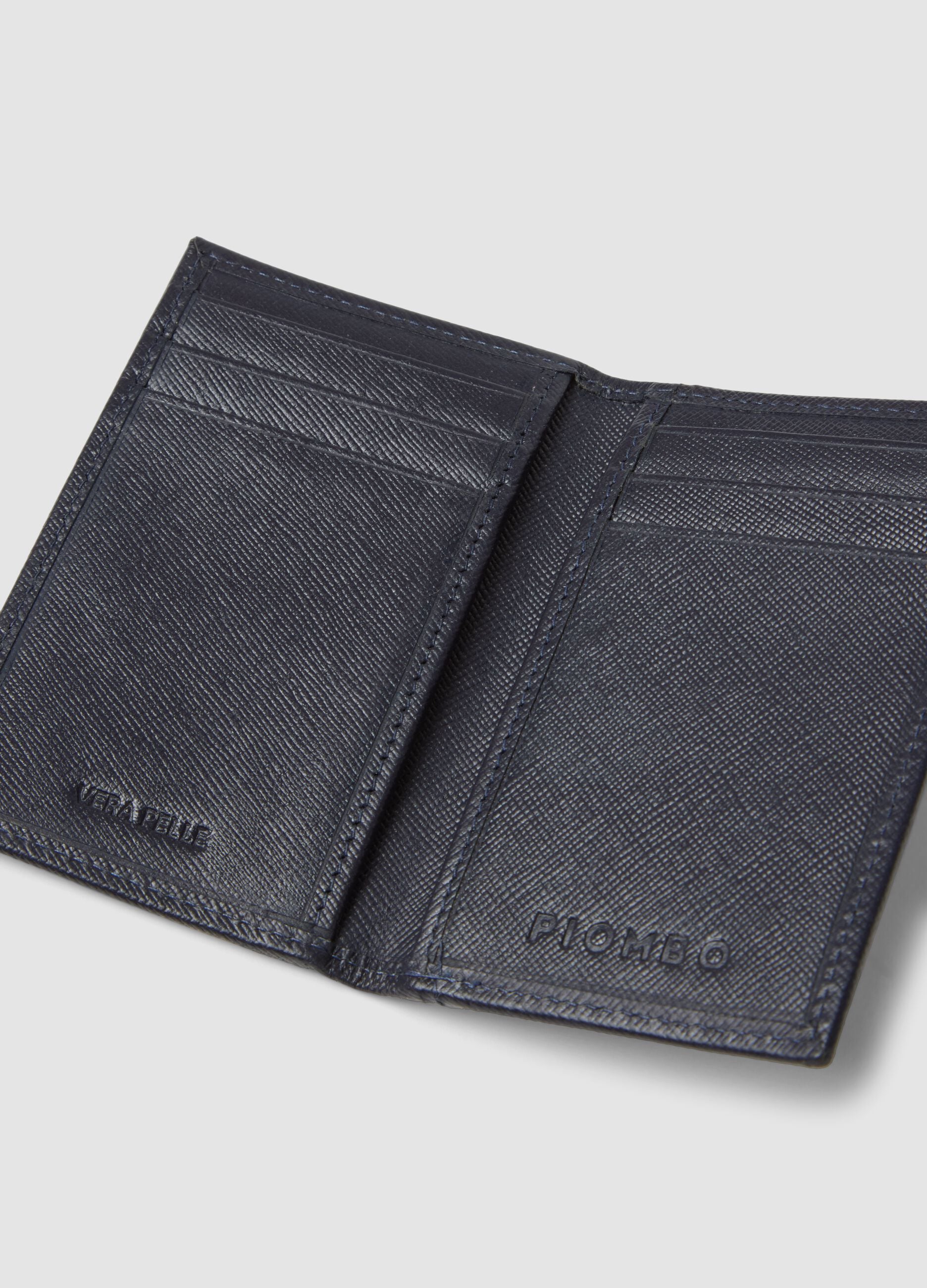 Blue genuine leather wallet