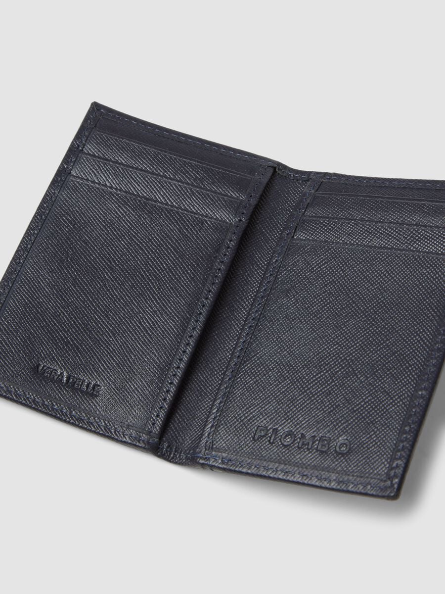 Blue genuine leather wallet_2
