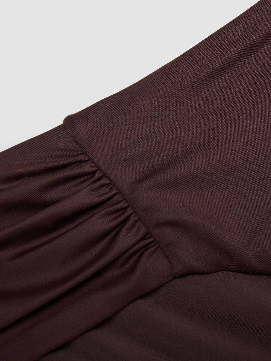 Brown stretch swim briefs with side ruching_5