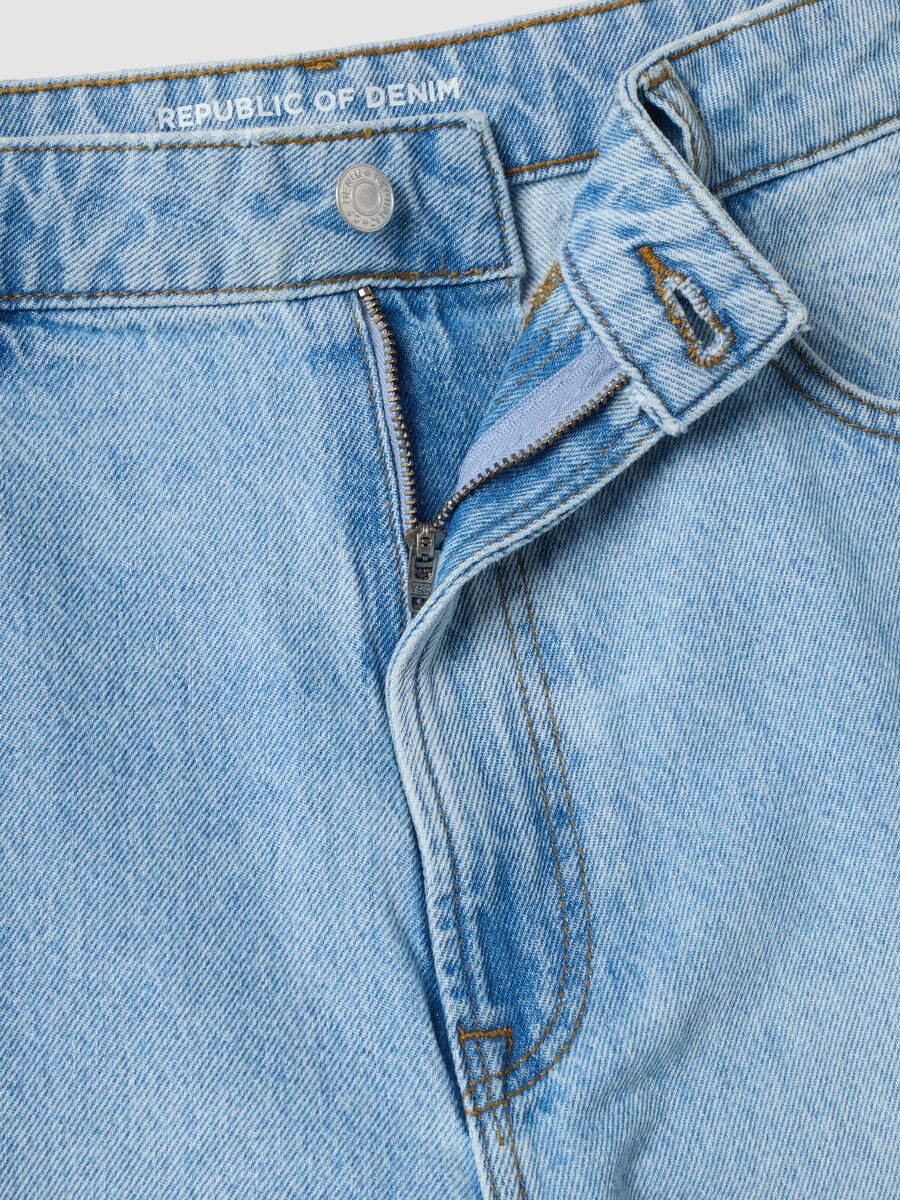 Light blue wide-leg jeans in pure cotton_2