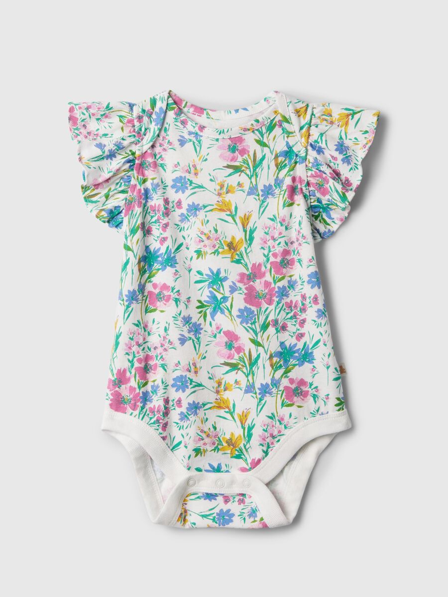 Cotton bodysuit with print and flounce_0