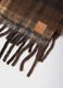 Brown wool blend scarf with fringes_1