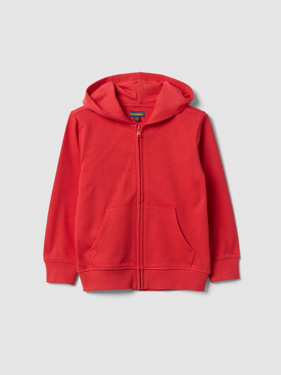 Red pure organic cotton hooded sweatshirt for boys, regular fit_0