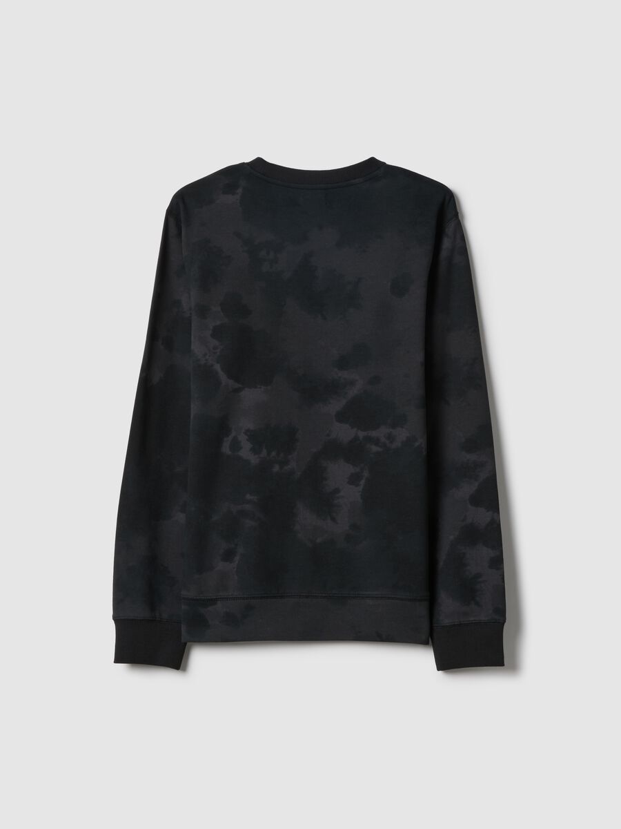 Black pure cotton boys' sweatshirt regular fit TieDye design_4