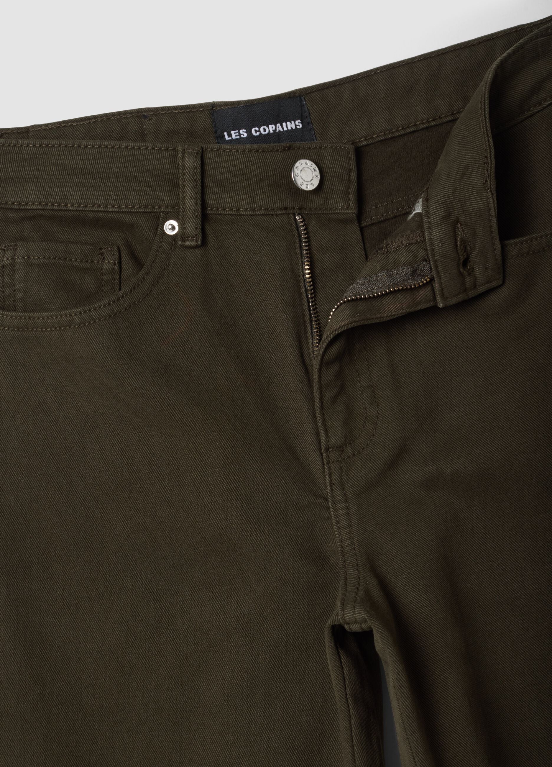 Brown wide-leg jeans in pure cotton