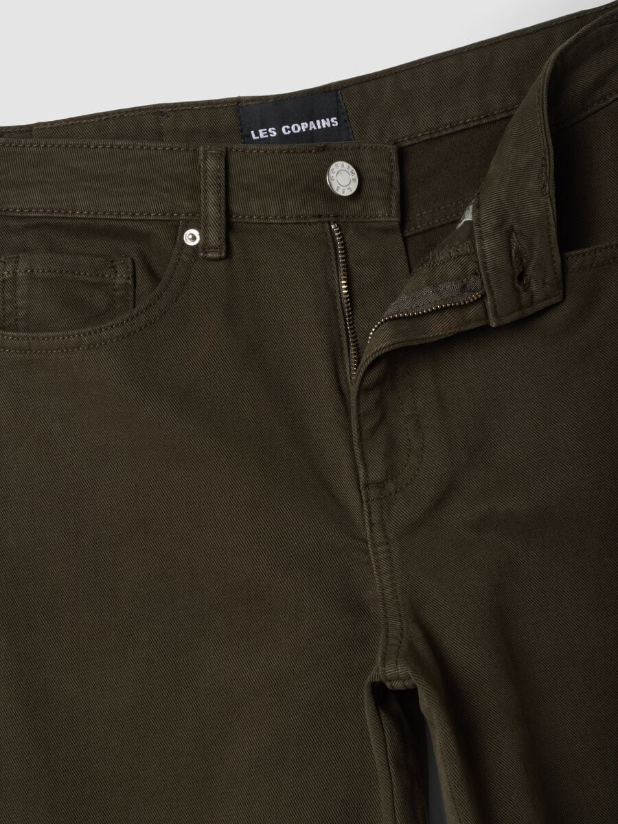 Jeans marroni wide leg in puro cotone_1