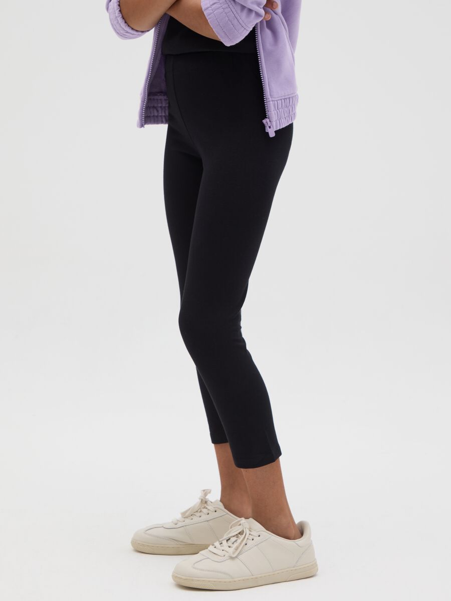Leggings neri a tre quarti stretch_3