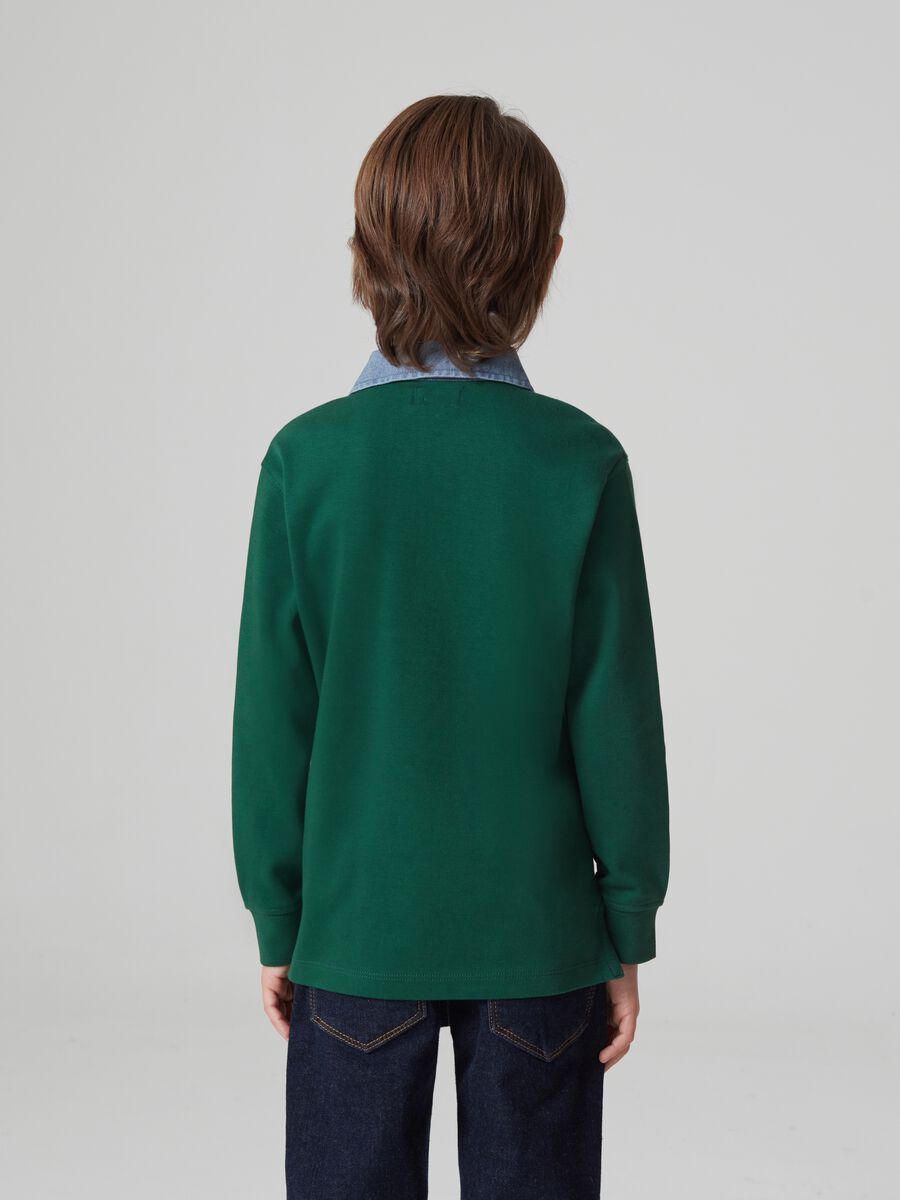 Polo a maniche lunghe con patch boucle_2