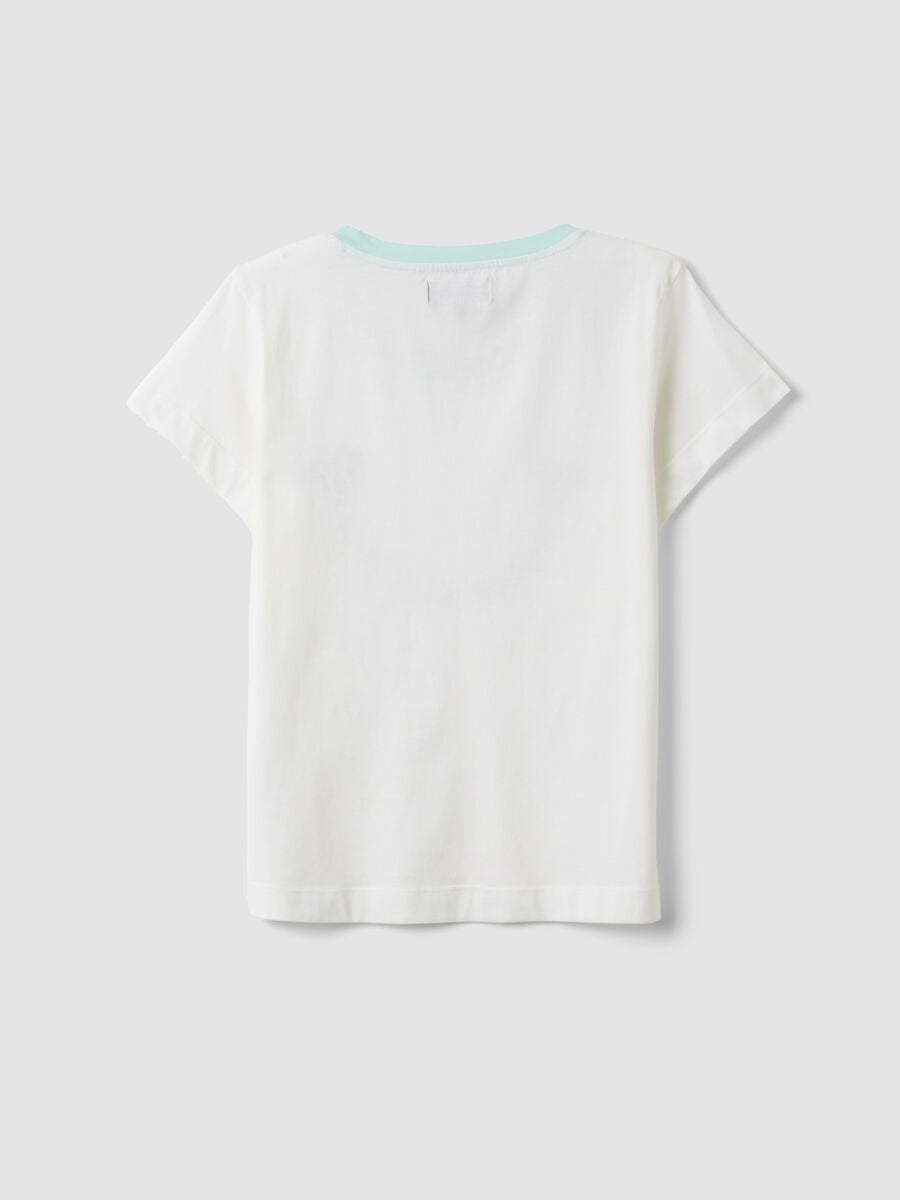 White organic cotton Mickey Mouse print pyjama T-shirt_5