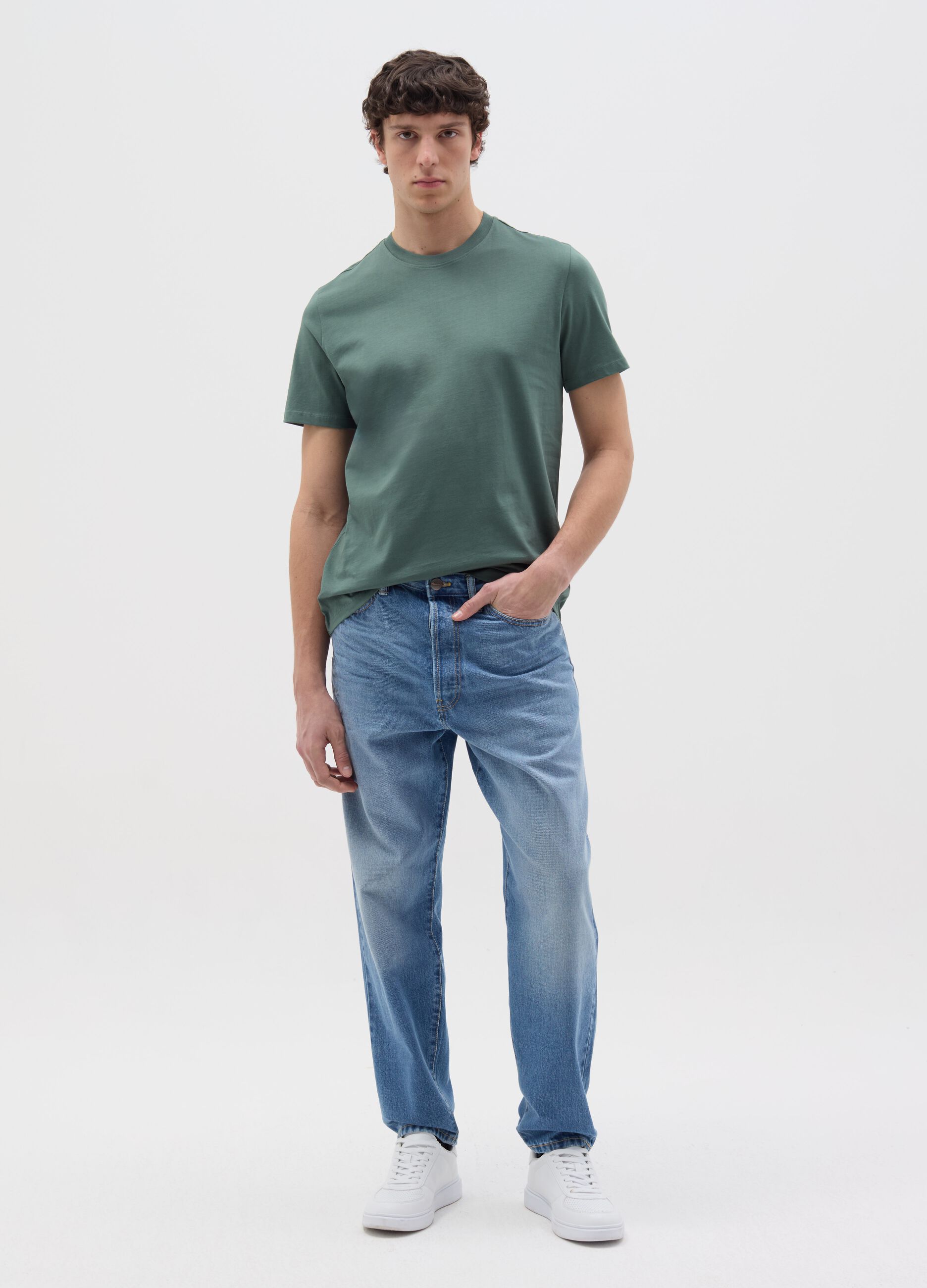 Organic cotton T-shirt with round neck